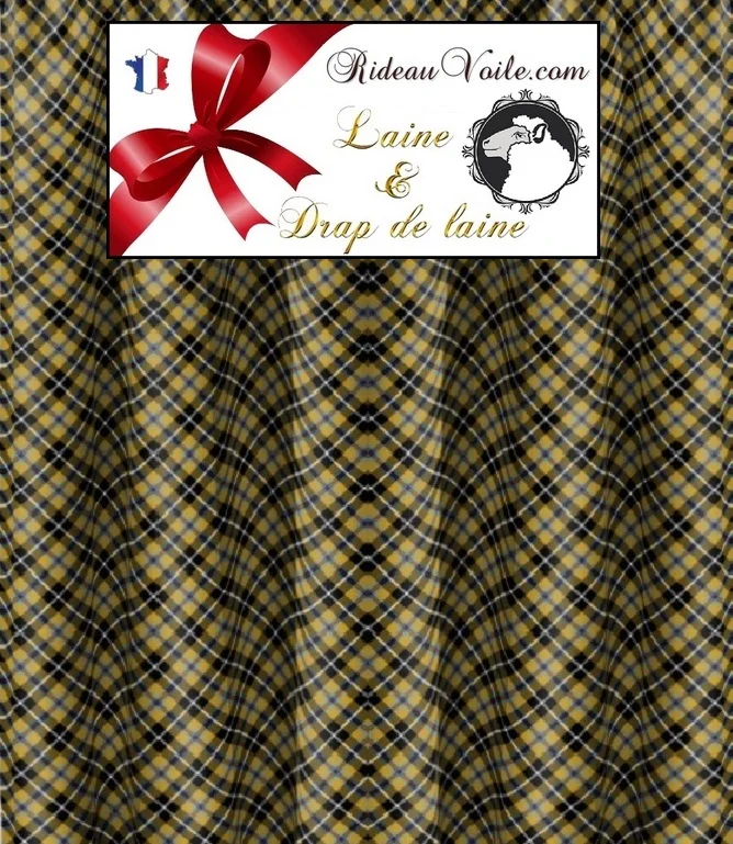 Tissu carreaux écossais drap de Laine tartan ameublement mètre rideau siège