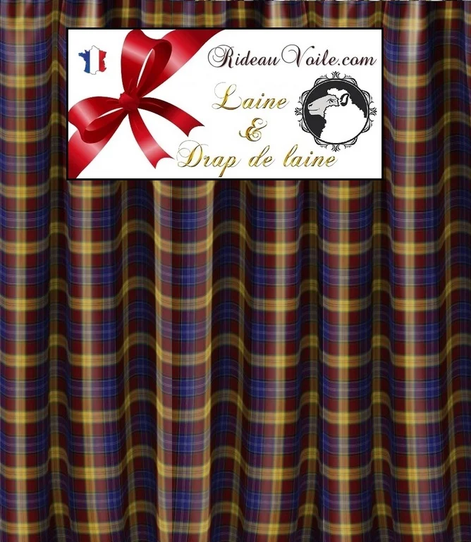 Boutique tissu ameublement carreaux écossais drap de Laine tartan au mètre rideau