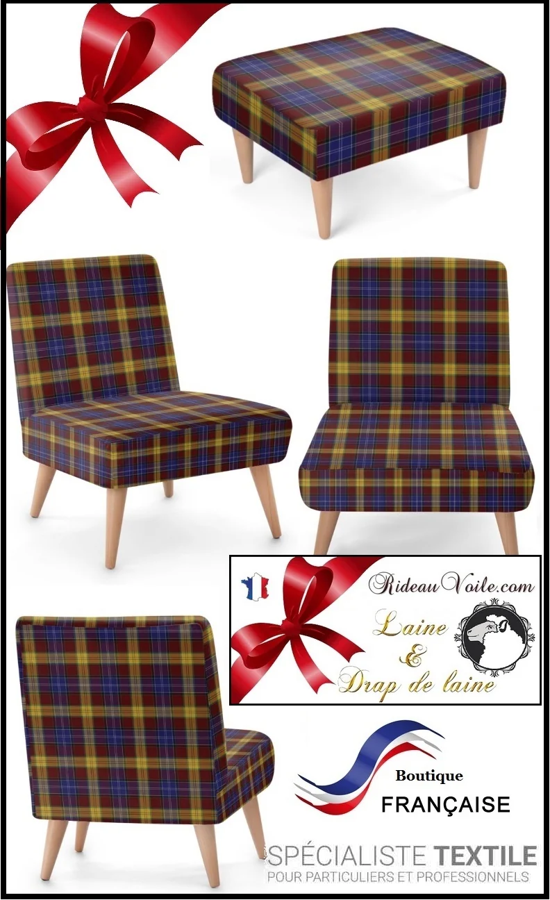 Boutique tissu ameublement carreaux écossais drap de Laine tartan au mètre rideau