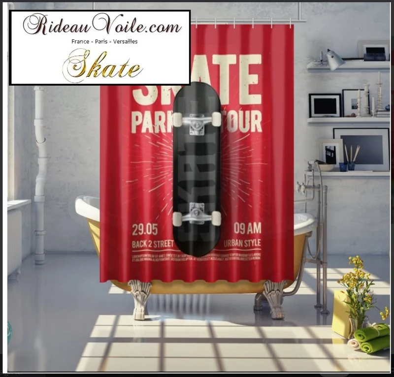 Rideau de douche & bain luxe sur mesure 120x200cm motif imprimé original personnalisé