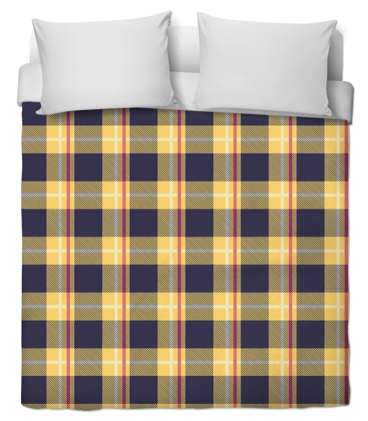 Tartan écossais tissu motif imprimé carreaux jaune bleu rayé au mètre rideau tapisserie