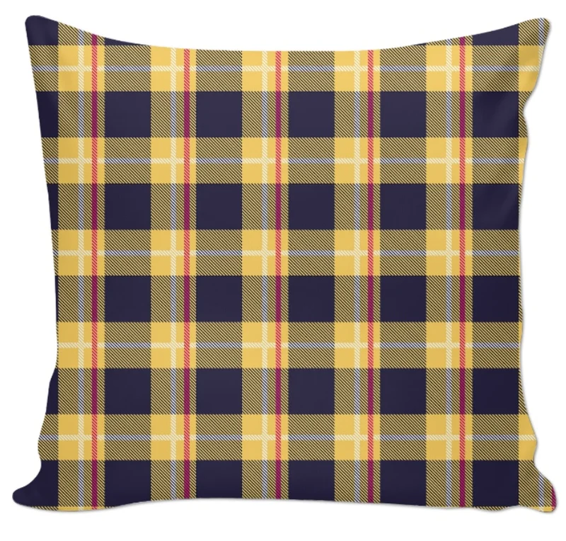 Tartan écossais tissu motif imprimé carreaux jaune bleu rayé au mètre rideau tapisserie
