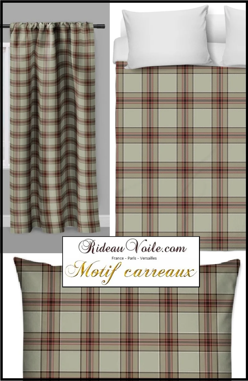 Tissu ameublement motif écossais tartan carreaux au mètre rideau tapisserie siège