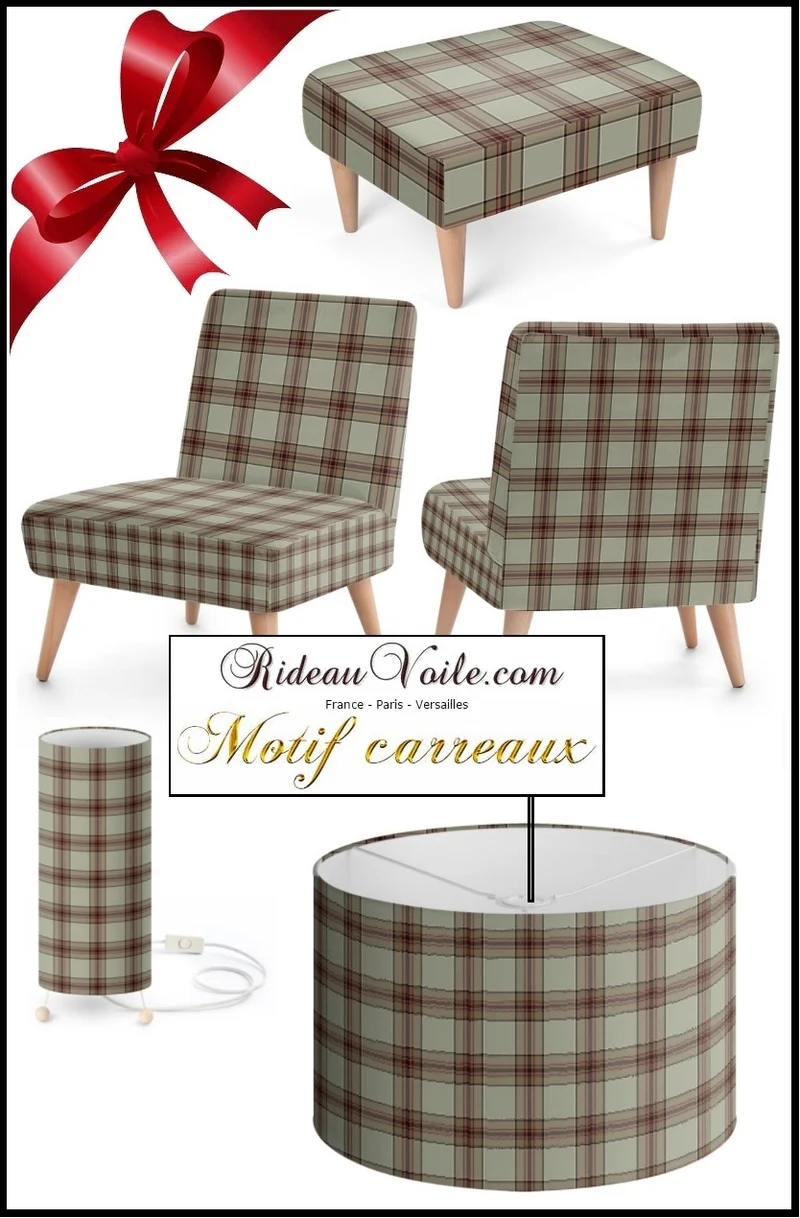Tissu ameublement motif écossais tartan carreaux au mètre rideau tapisserie siège