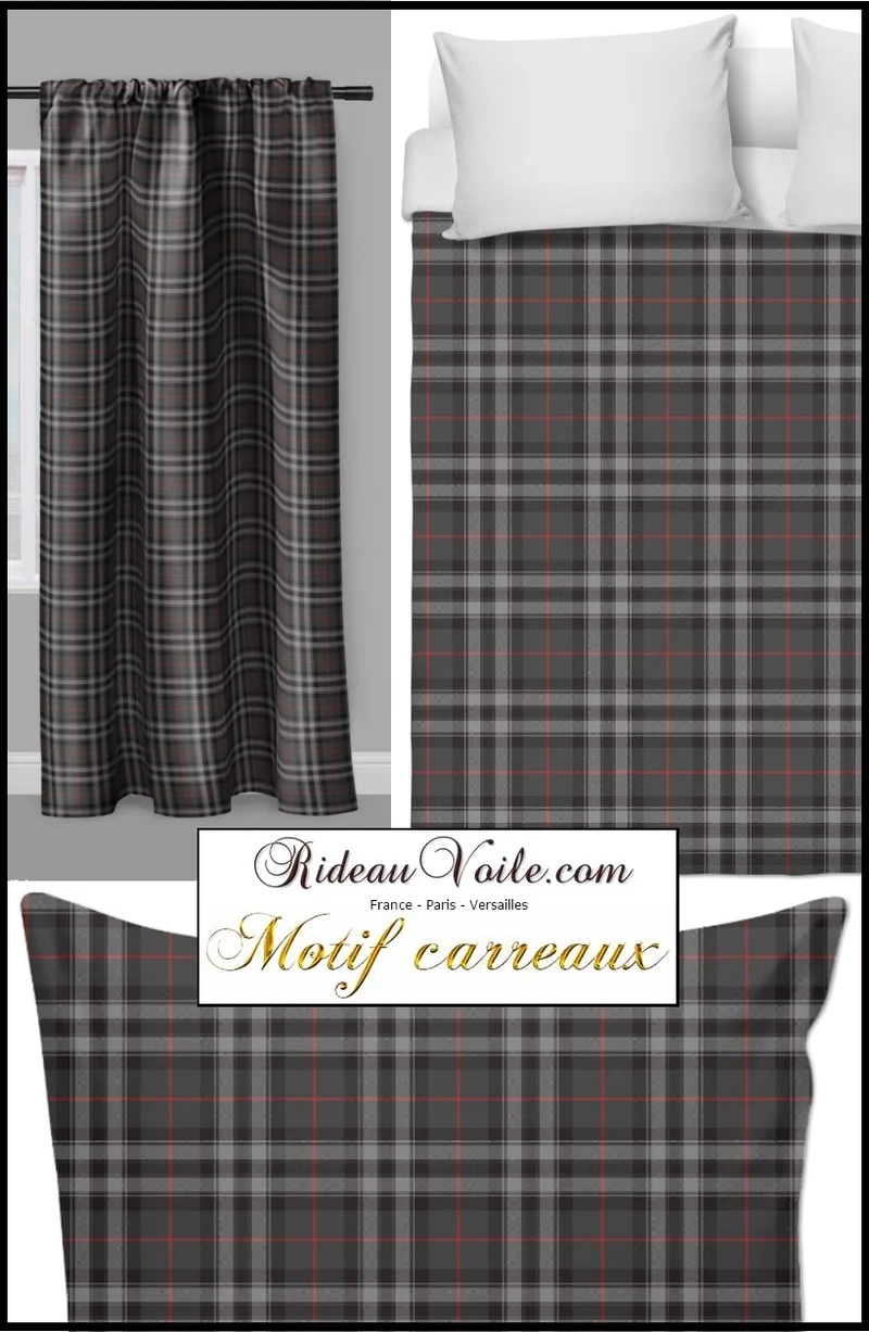 Boutique tissu ameublement motif écossais tartan carreaux mètre rideau tapisserie