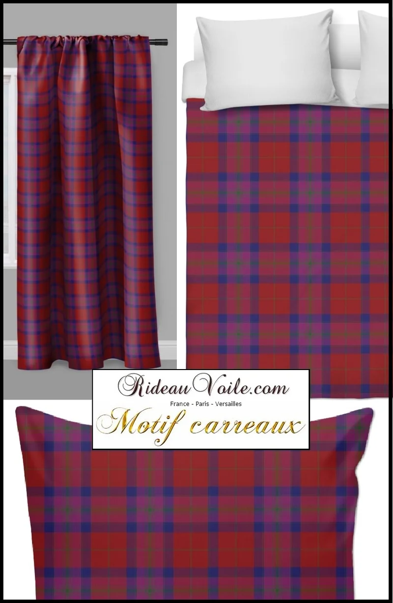 Tissu ameublement imprimé motif écossais tartan carreaux au mètre rideau tapisserie