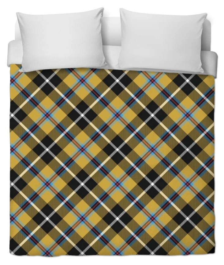 Tissu ameublement imprimé motif écossais tartan carreaux jaune au mètre rideau voilage