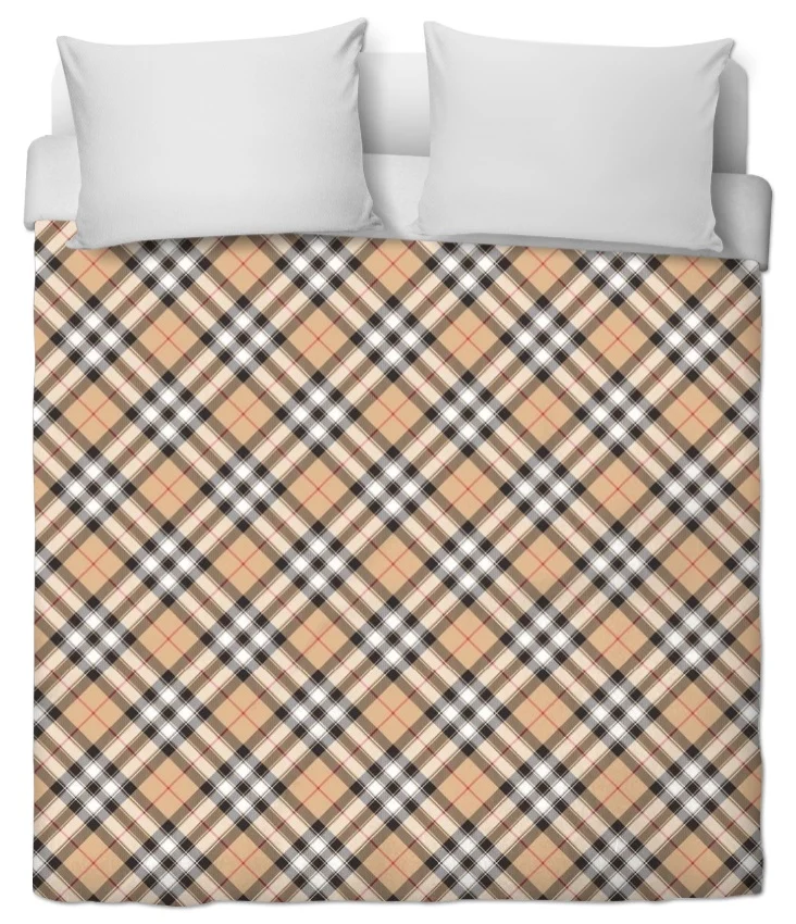 Tissu ameublement motif écossais tartan carreaux au mètre rideau tapisserie beige