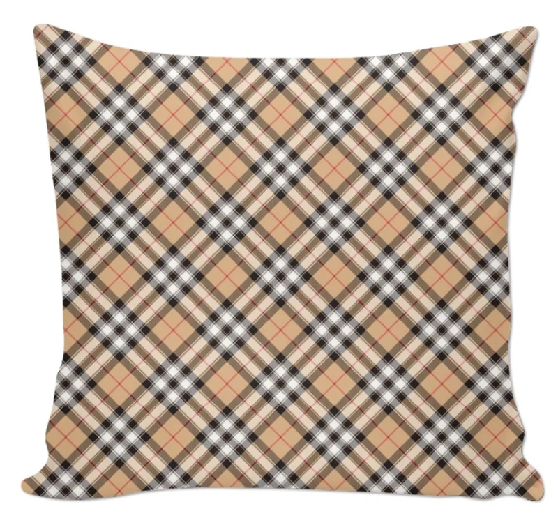 Tissu ameublement motif écossais tartan carreaux au mètre rideau tapisserie beige
