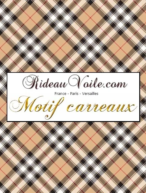 Tissu ameublement motif écossais tartan carreaux au mètre rideau tapisserie beige