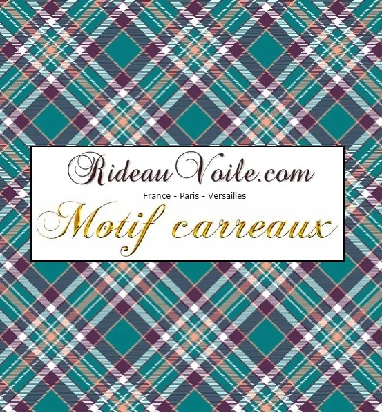 Tissu argyle ameublement motif tartan carreaux bleu mètre rideau tapisserie voilage