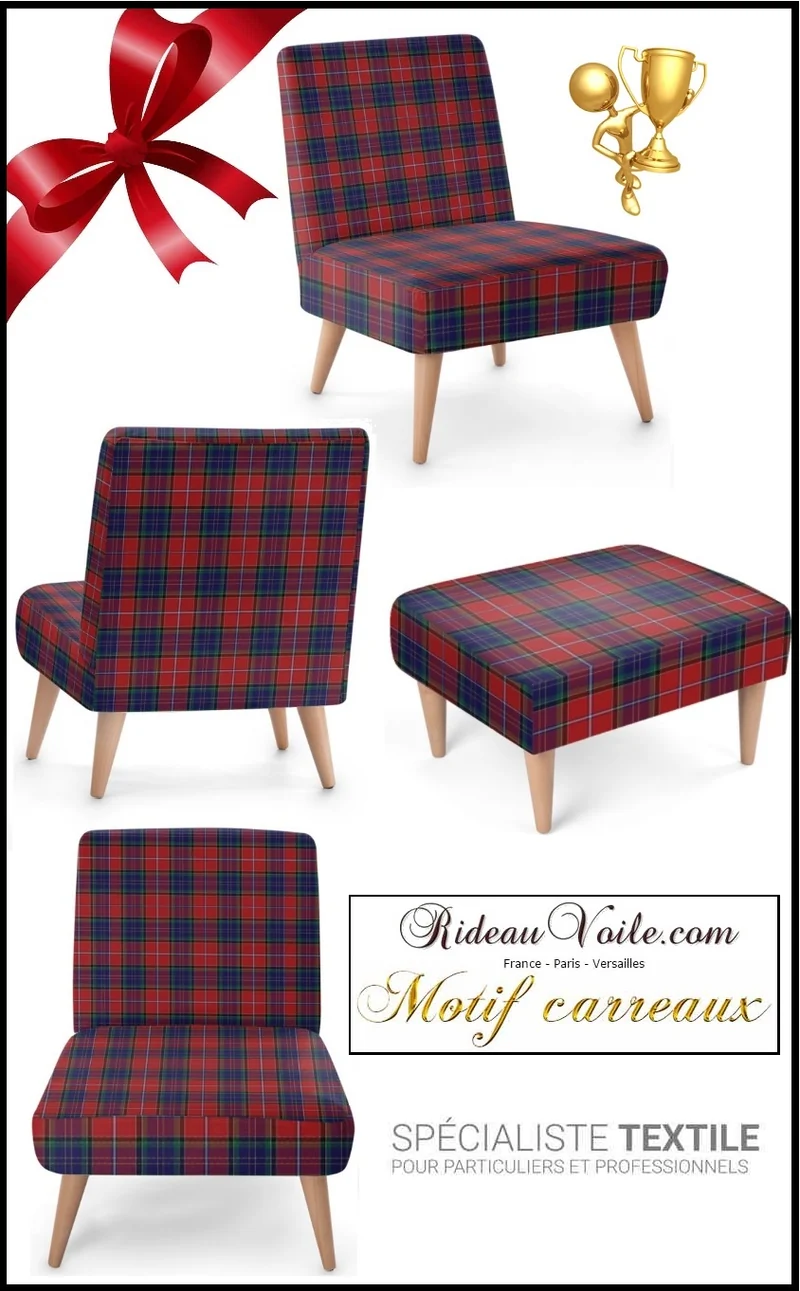 Tissu ameublement motif écossais tartan carreaux au mètre rideau tapisserie voilage