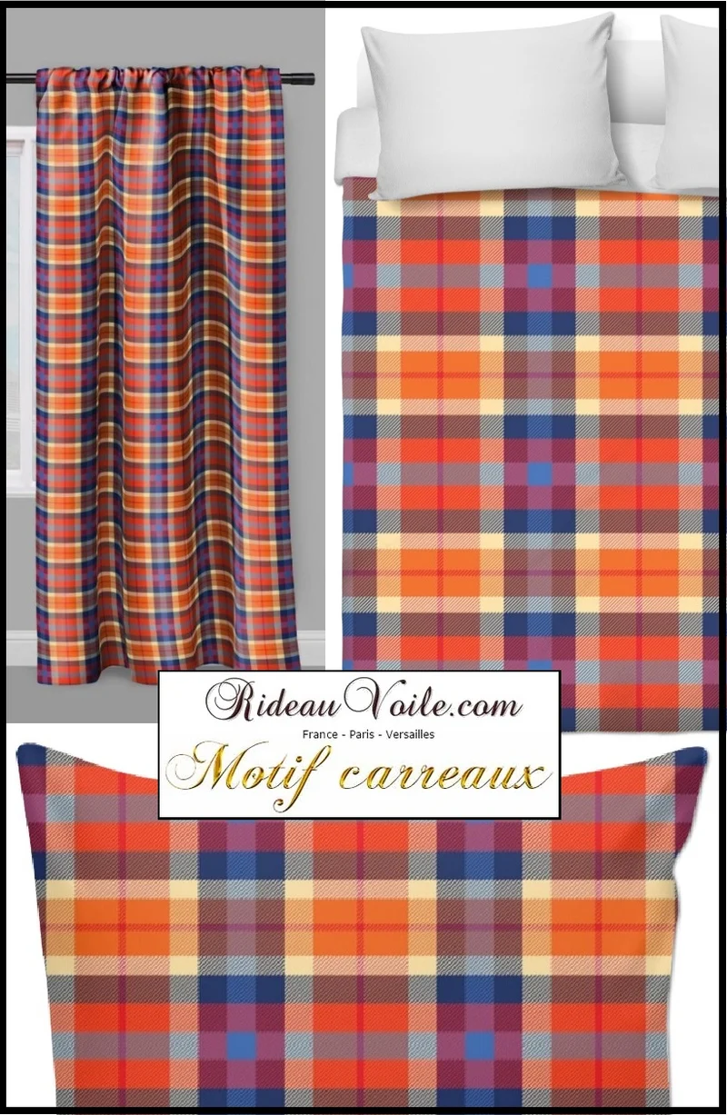 Tissu ameublement motif écossais tartan carreaux Madras au mètre rideau tapisserie siège