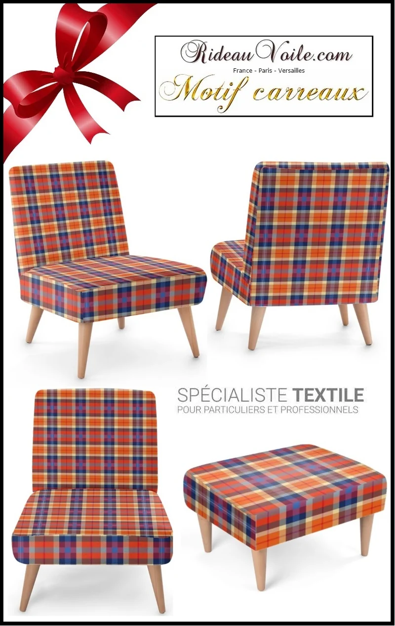 Tissu ameublement motif écossais tartan carreaux Madras au mètre rideau tapisserie siège