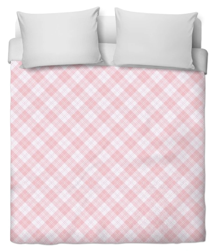 Tissu ameublement motif tartan carreaux au mètre rideau tapisserie rose layette