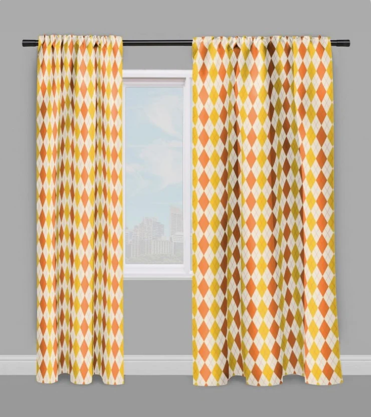 Tissu ameublement motif Argyle arlequin carreaux au mètre rideau occultant ignifugé