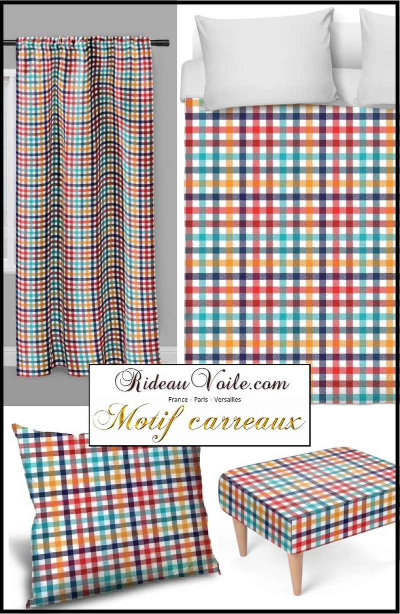 Tissu ameublement rayés carreaux lignes mètre rideau tapisserie voilage occultant déco
