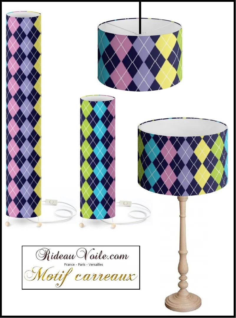 Rideauvoile.com Motifs carreaux Argyle boutique Tissu ameublement mètre rideau