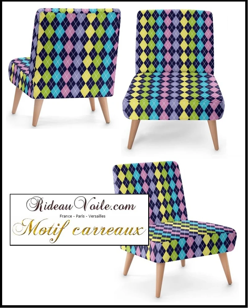 Rideauvoile.com Motifs carreaux Argyle boutique Tissu ameublement mètre rideau