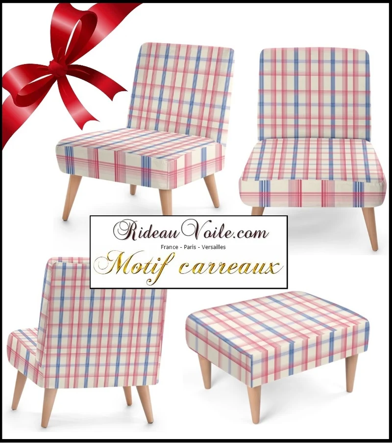 Motifs carreaux rayés lignes Tissu ameublement au mètre rideau tapisserie voilage