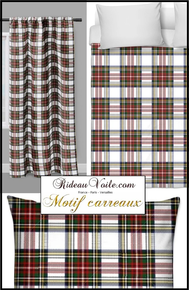 Boutique textile Écossais plaid tissu au mètre motif carreaux rideau tapisserie siège