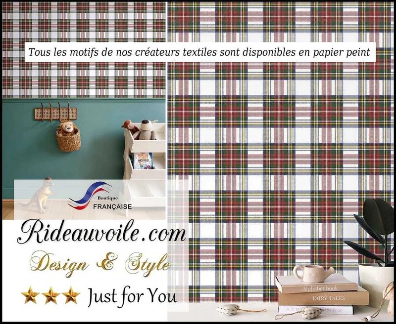 Boutique textile Écossais plaid tissu au mètre motif carreaux rideau tapisserie siège