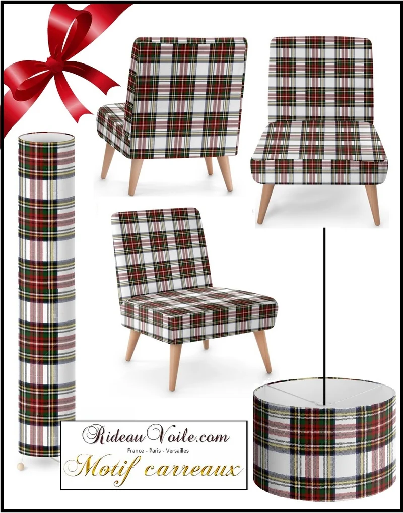Boutique textile Écossais plaid tissu au mètre motif carreaux rideau tapisserie siège