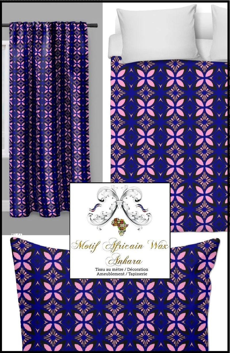 Tissu ameublement tapisserie motif Africain Ankara Wax au mètre rideau couette siège