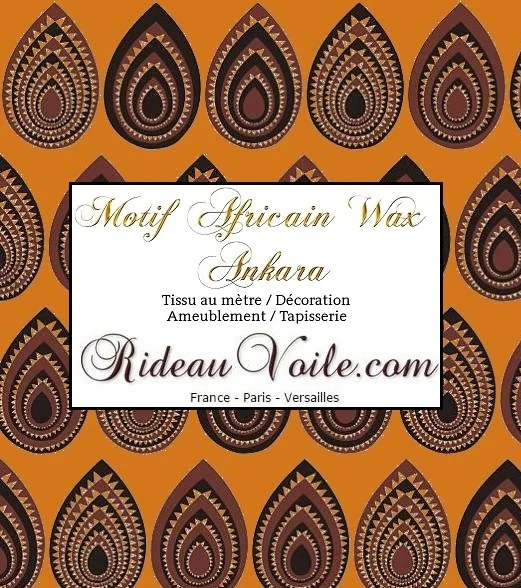 Tissu imprimé Africain motif Ankara design pagne Wax au mètre rideau couette coussin