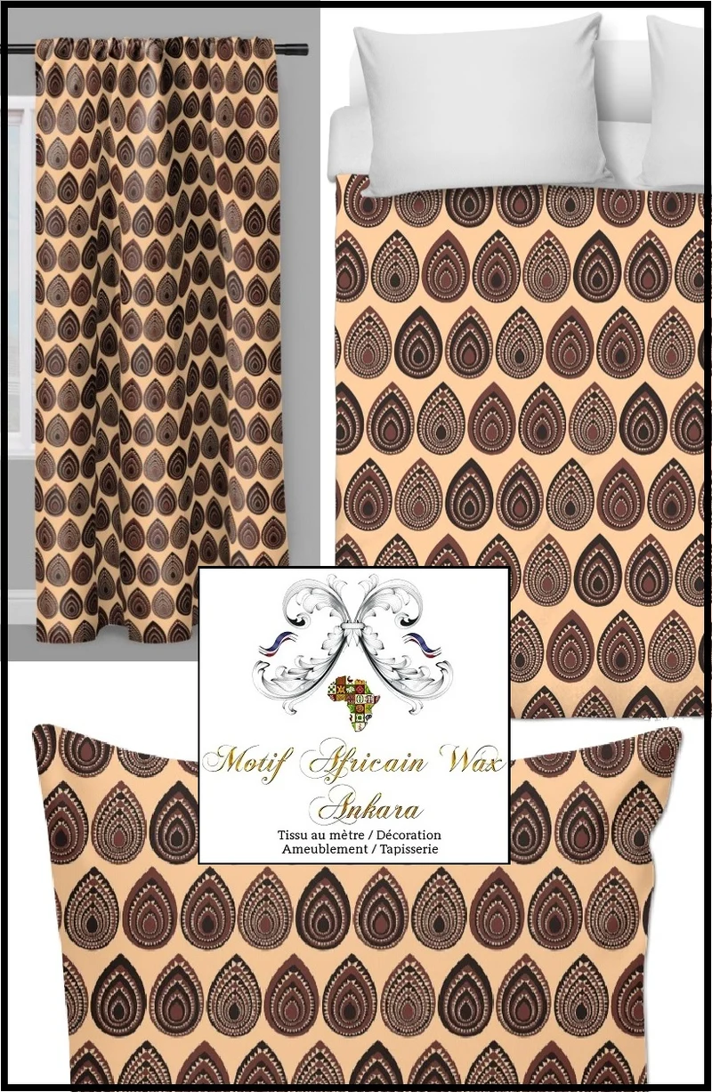 Tissu ameublement motif imprimé Africain Pagne Ankara au mètre rideau couette