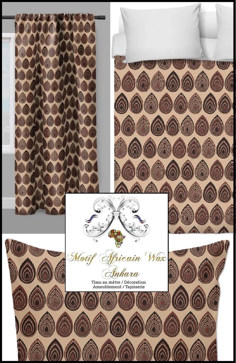 Tissu exotique ethnique ameublement motif Africain Ankara au mètre rideau couette