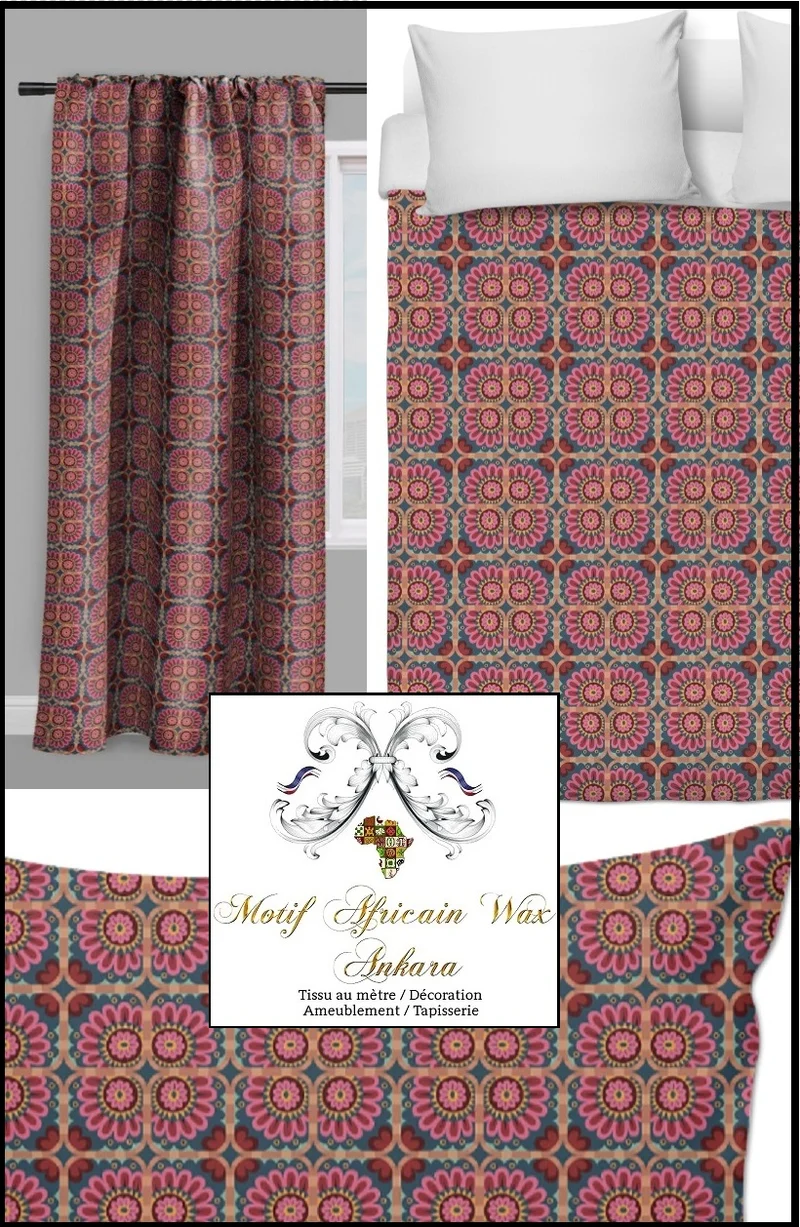 Décoration Africaine Rideau couette siège tissu motif Africain Ankara pagne Wax au mètre
