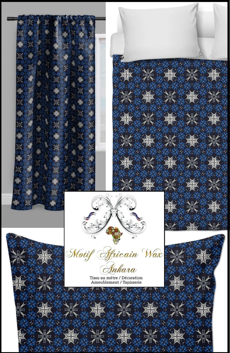 Tissu ameublement pour rideau couette siège Motif Africain style pagne Wax au mètre