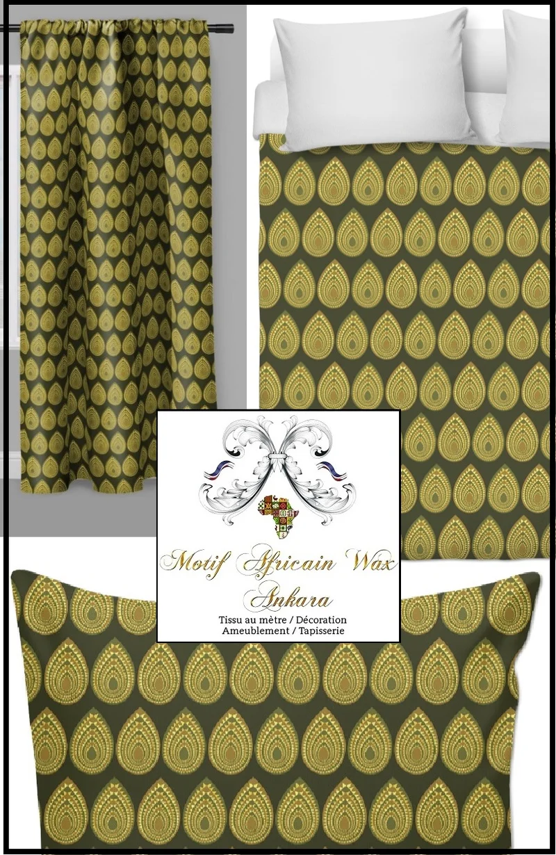 Motif imprimé Africain Wax tissu au mètre ameublement tapisserie rideau housse de couette