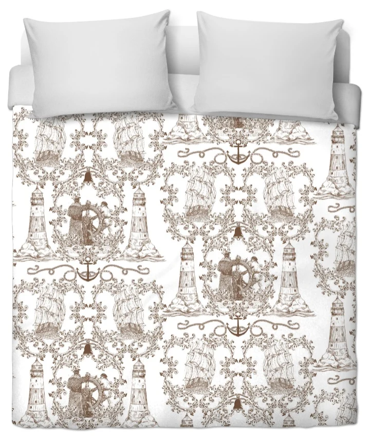Toile de Jouy ameublement motif Marin Bateau tissu au mètre Tela estampada de marineros