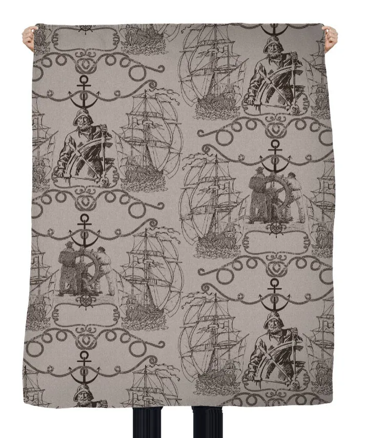 Tissu ameublement Toile de Jouy motif Marin au mètre French fabrics furnishing meter