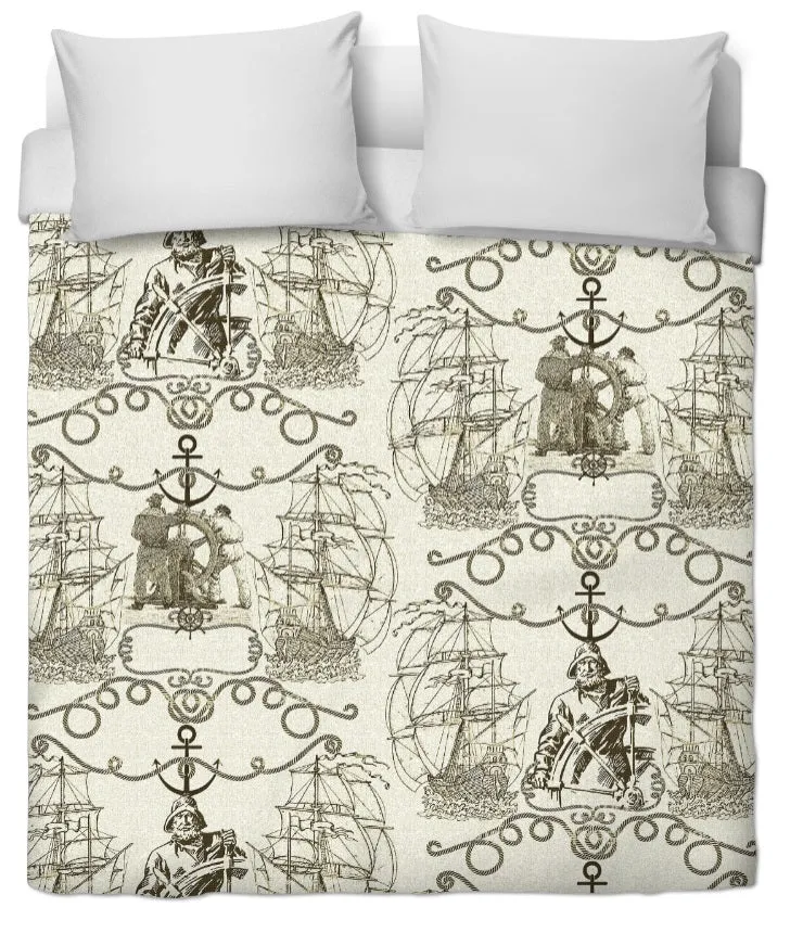 Toile de Jouy architecte intérieur motif imprimé bateau Marin Pêcheur mètre