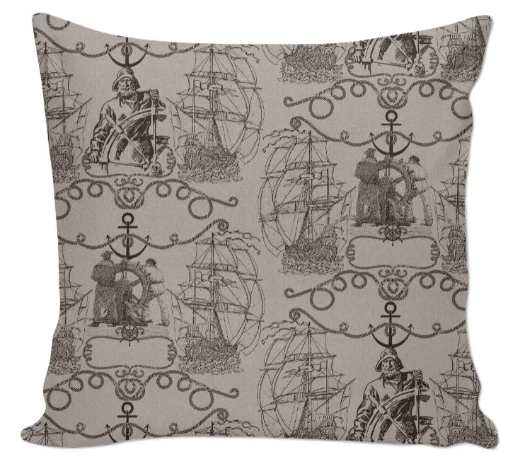 Boutique tissu ameublement rétro bateau Marin mètre marron rideau voilage ignifugé