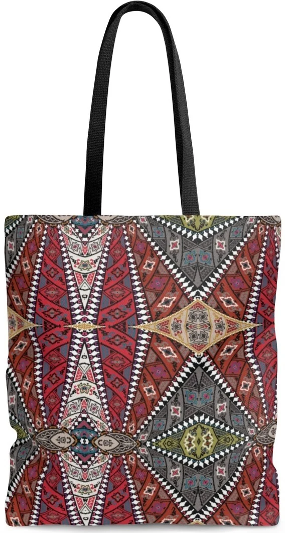 Boutique sac à main cabas tissu toile cuir motif Africain ethnique