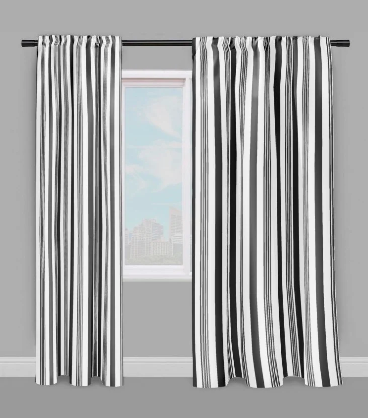 Tissu motif à rayures au mètre rideau rayé à ligne verticale gris