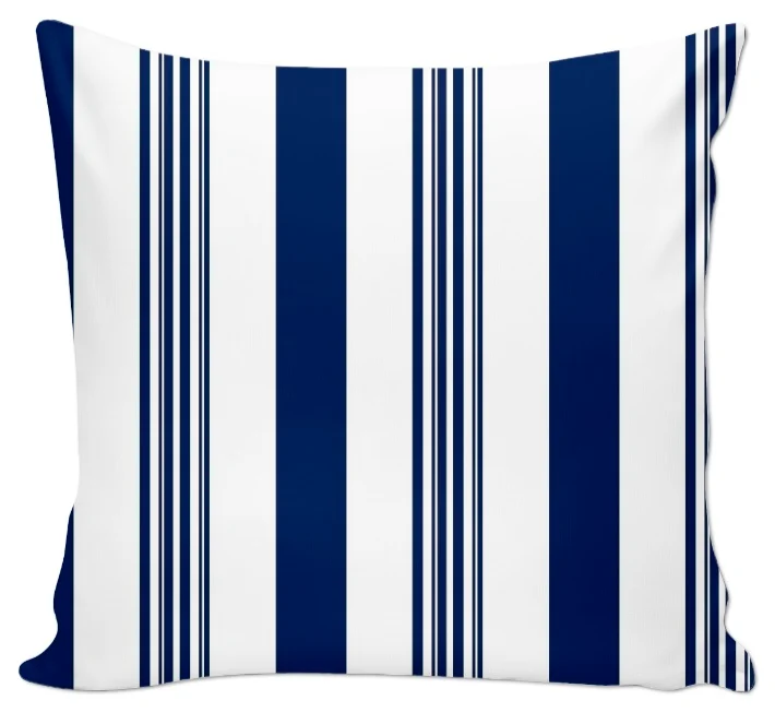 Tissu motif à rayures au mètre rideau rayé à ligne verticale coton lin bleu