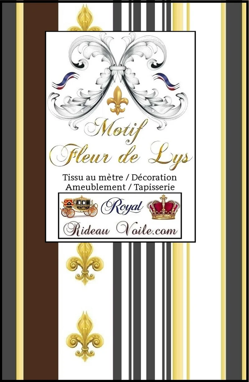 Tissu ameublement Empire motif Fleurs Lys rayure mètre rideau rayé Muster Streifen
