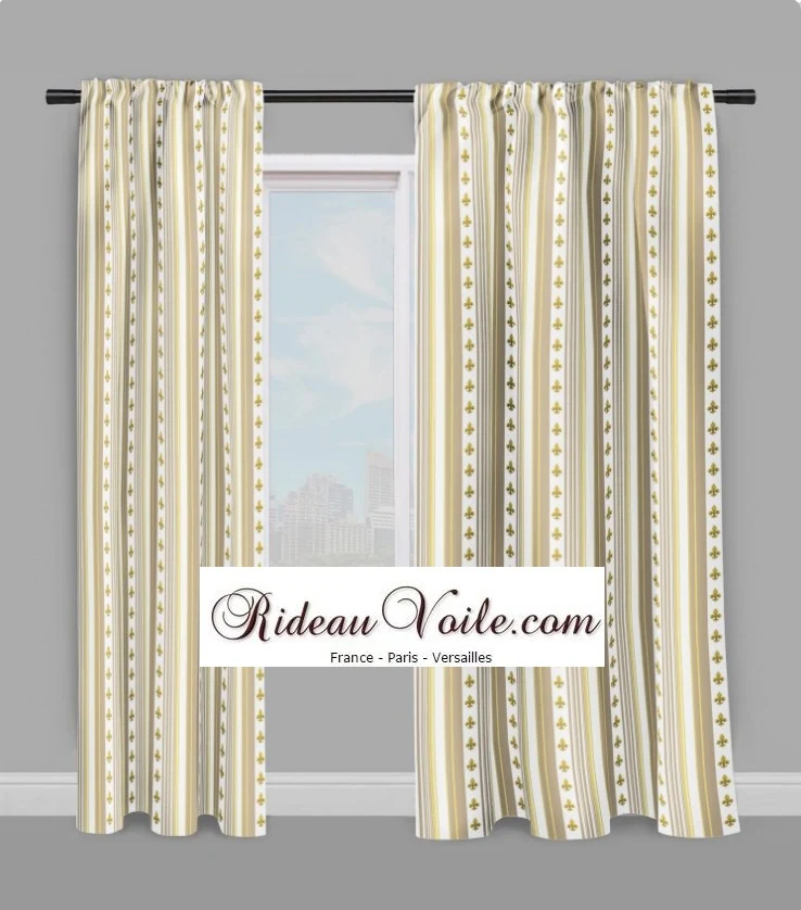 Tissu Style Empire Fleur de Lys Or mètre rideau beige полосатая ткань для штор