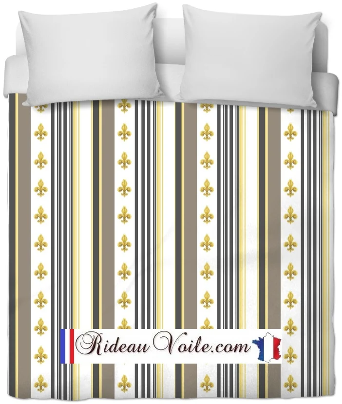 Tissu fleur de lys Striped curtain fabric upholstery tapestry. gestreift Ridden Riddoen Stoff