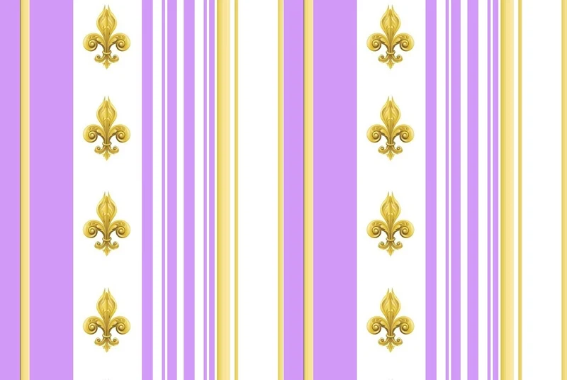 French facrics upholstery Empire motif Fleurs de Lys rayure lilas mètre rideau rayé violet