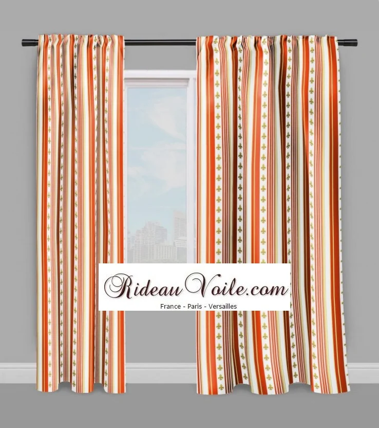 Tissu Style Empire motif rayure mètre rideau rayé Striped curtain fabric upholstery tapestry