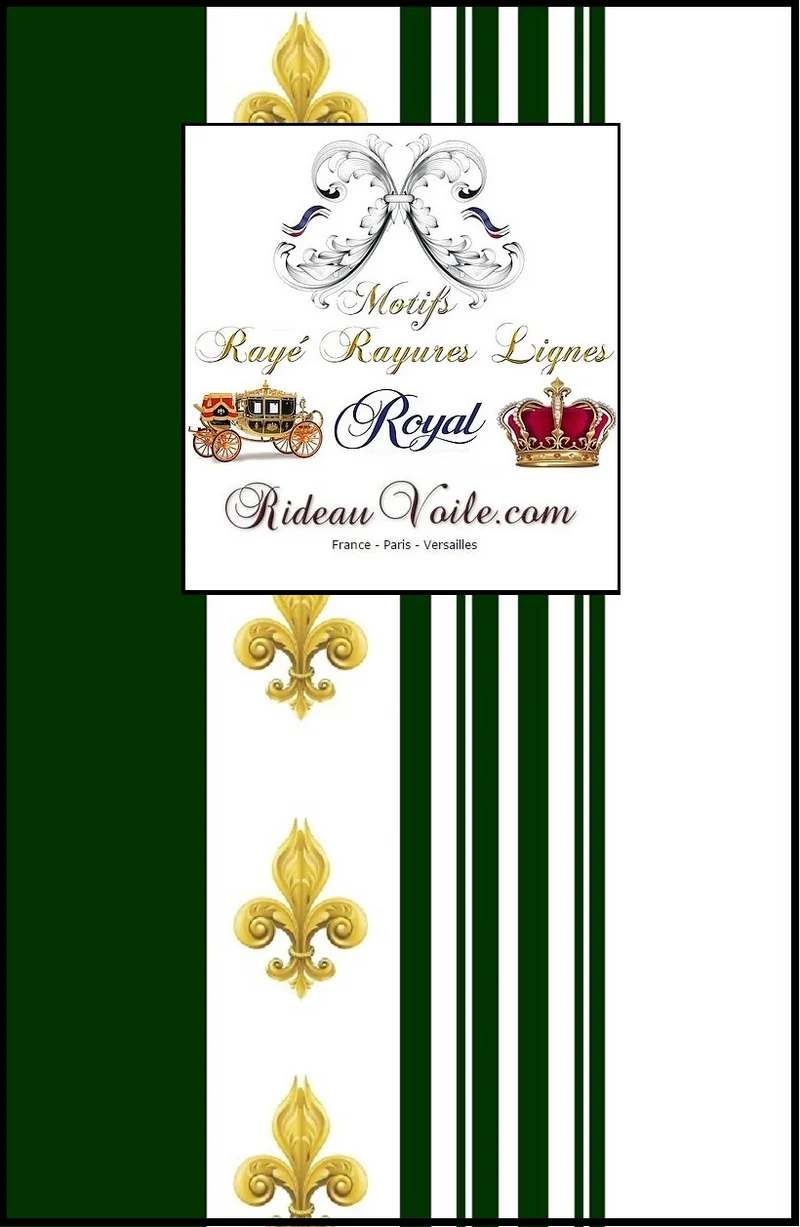 Tissu ameublement tapisserie rayé vert Empire Striped curtain fabric upholstery tapestry