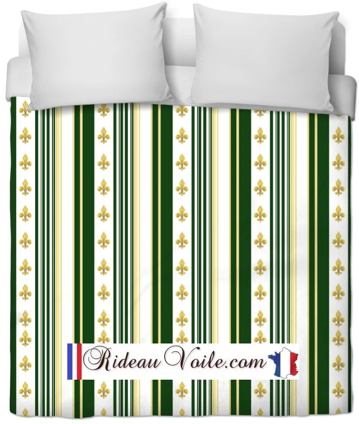 Tissu ameublement tapisserie rayé vert Empire Striped curtain fabric upholstery tapestry
