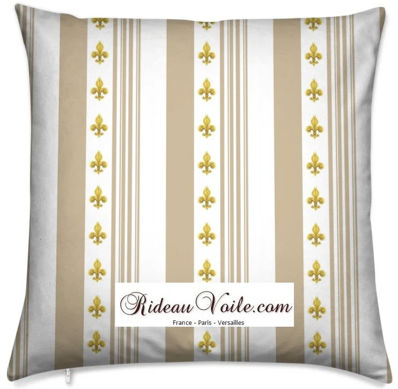 Tissu Empire Baroque rayures beige mètre rideau rayé Gestreift Ridden Riddoen Stoff