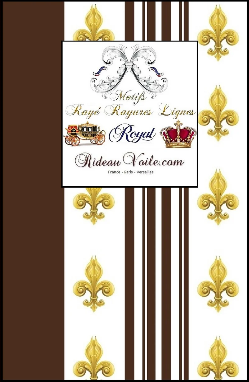 Tissu ameublement rayures marron mètre rideau rayé Striped curtain fabric upholstery